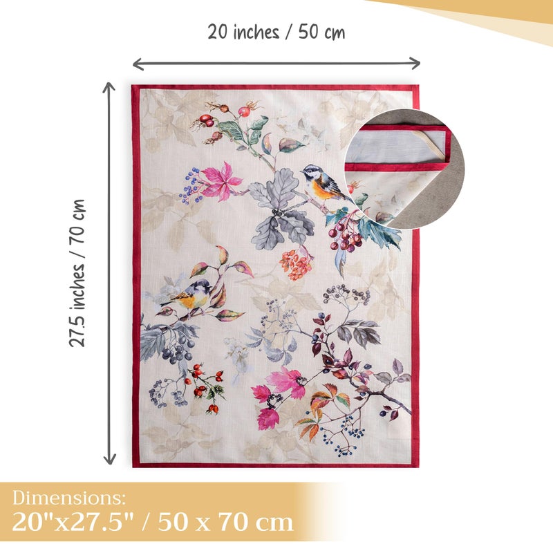 Maison d' Hermine Kitchen Towels Set of 3 100% Cotton 20" x 27.5" Reusable Cloth Tea Dish Towels Absorbent with Hanging Loop for Kitchen Dining Thanksgiving Christmas Decorations (Equinoxe - Beige) - Image 4